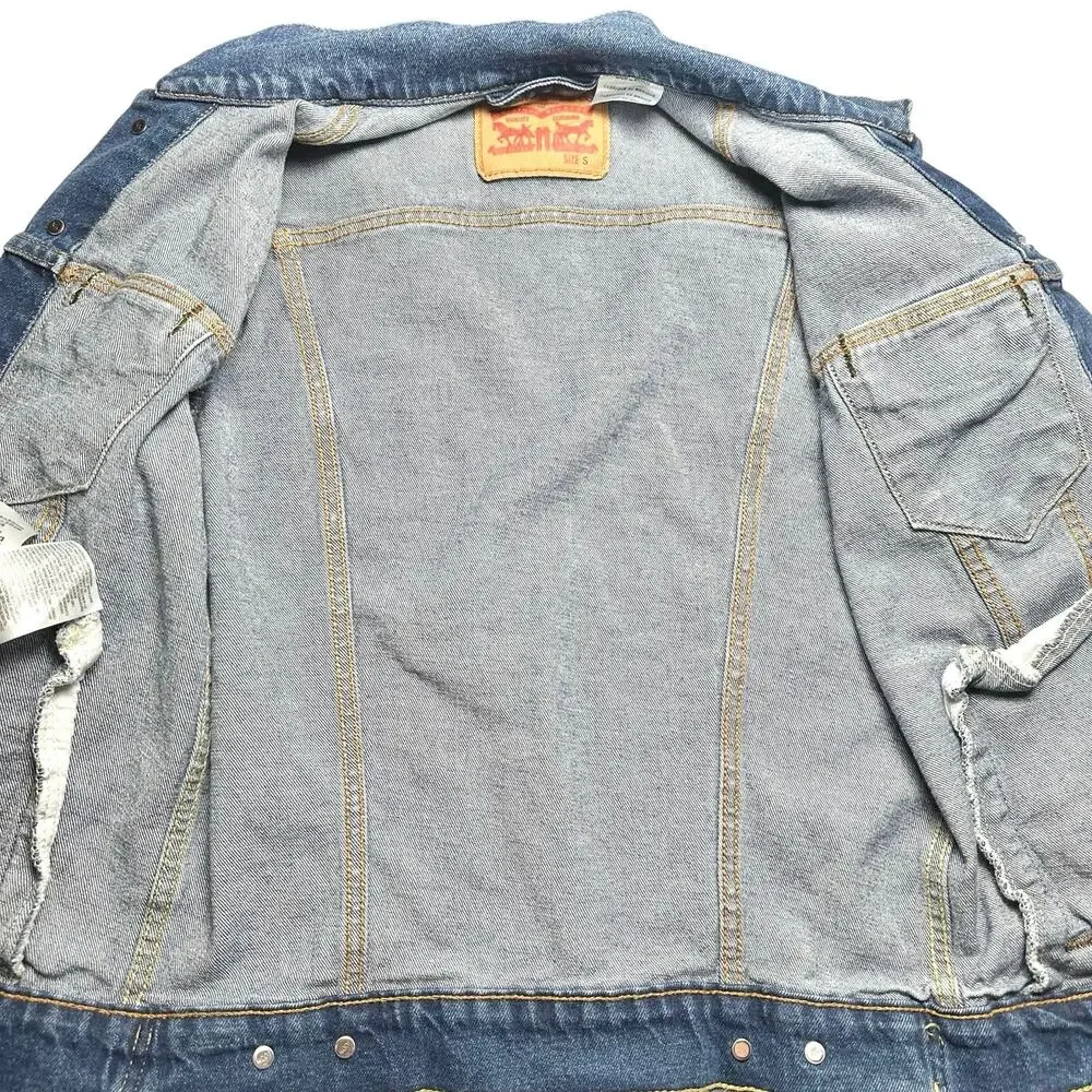 Levi’s | Women | Classic Blue Distressed Work Denim Jean Jacket | Size Small